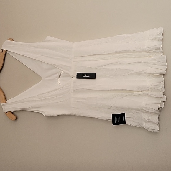 Lulus NWT Endlessly Enticing White Embroidered Babydoll Mini Dress - Picture 7 of 11